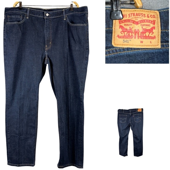 Levi's 541 Jeans Mens 46x32 (44x32) Blue Athletic Taper Fit Big & Tall Cowboy - Picture 12 of 12
